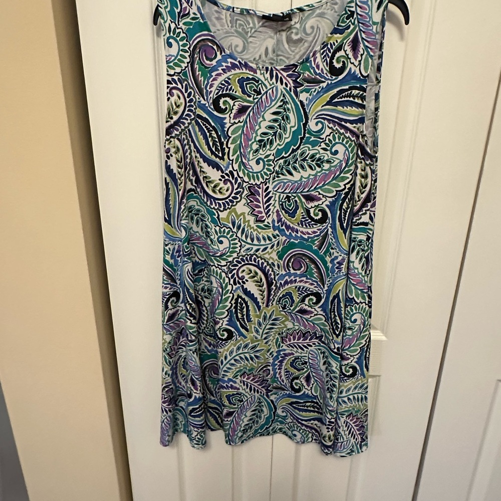 Nina Leonard Multicolor Paisley Dress